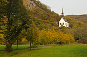 Pilgrimage church Maria Geburt, near Puetzfeld, Ahrsteig hiking trail, Ahr, Rhineland-Palatinate, Germany