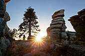 Sonnenaufgang, Dreisesselberg, Bayrischer Wald, Bayern, Deutschland