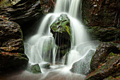 Hoellbachgspreng cascade, hiking path to Grosser Falkenstein, Bavarian Forest, Bavaria, Germany