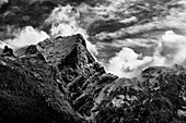 Erster Schnee auf den Gipfeln, Risstal, Karwendel, Tirol, Österreich