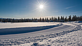 Langlaufloipe in Pyhä, Pyhä-Luosto Nationalpark, finnisch Lappland