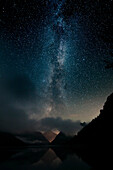 Landschaft am Plansee bei Nacht, Plansee, Reutte, Tirol, Österreich, Europa.