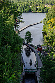 View from the viaduct in Håverud on Dalsland Canal, Sweden
