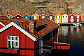 Bootshäuser in Smögen, Bohuslän, Schweden