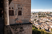 Blick auf Granada, Alhambra, Granada, Andalusien, Spanien, Europa