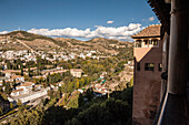 View over Granada, Alhambra, Granada, Andalusia, Spain, Europe
