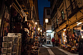shopping street at night, Granada, Andalusia, Spain, Europe