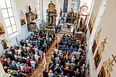 Church service, worship, Roman Catholic, Corpus Christi, Feast of Corpus Christi, procession, Sipplingen, Lake Constance, Baden-Wuerttemberg, Germany, Europe