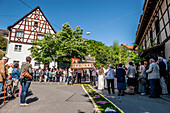 Fronleichnam Prozession, Blumenteppich, Sipplingen, Überlinger See, Bodensee, Baden-Württemberg, Deutschland, Europa