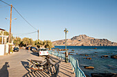 Seafront in the evening with restaurant, Plakias, Crete, Greece, Europe