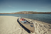 Rowing boat in greenland, greenland, arctic.