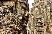 Stone faces of Bayon temple, Angkor Thom, Siem Reap, Cambodia