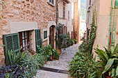 Banyalbufar is a stone village in Tramuntana mountains Majorca island on October 31, 2016 Balearics Spain.