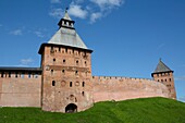 Kremlin Wall with Towers, UNESCO World Heritage Site, Veliky Novgorod, Novgorod Oblast, Russian Federation