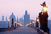 Czech republic prague - charles bridge at dawn.