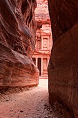 The Siq leading up to the Trausury in Petra, Jordan.