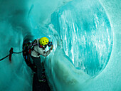 Gletscherhöhle Natur Eispalast, Hintertuxer Gletscher, Zillertal, Tirol, Ã–sterreich, Europa