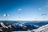 Paraglider, Schnee, Winter, Skigebiet, Werfenweng, Österreich, Alpen, Europa