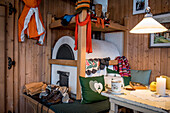stove, snuggery, traditional decoration, winterly interior, warmness, the Alps, South Tyrol, Trentino, Alto Adige, Italy, Europe