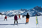 Skiers At Brevent-Flegere Ski Area; Chamonix, France