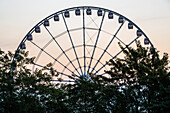 The Montreal Observation Wheel at the old Port of Montreal at sunset, 60 metres high; Montreal, Quebec, Canada