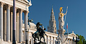 Parlament, Pallas Athene Statue, 1. Bezirk Innere Stadt, Wien, Österreich