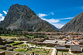 Ancient Inca site at Ollantaytambo in Sacred Valley of the Incas, Cusco Region, Peru