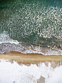 Winter aerial view over beach, Narragansett, Rhode Island, USA