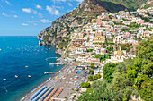 Positano, Amalfi coast, Salerno, Campania, Italy, Positano cityscape