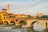 Ponte Pietra and Duomo of Verona, Veneto, Italy