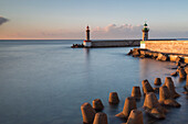 The port of Bastia at sunrise (Bastia, Haute-Corse department, Corsica, France, Europe)