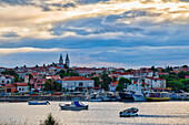 Croatia, Istria, Medulin, The old town and its harbor at sunrise