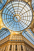 Milan,Lombardy,Italy The view of the dome of the Vittorio Emanuele gallery