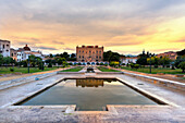 Palace of the Zisa at sunset Europe,Italy,Sicily region, Palermo district, Norman royal park