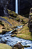 hidden waterfall near Skogafoss, Skogar, Iceland, europe