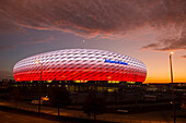 The Allianz Arena, soccer stadium of Bayern Munchen, Munchen, Germany, Europe