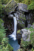 Waterfall called Caldaia di Croveo or Marmitta di Croveo, Croveo di Baceno, Valle Antigorio, Piedmont, Italy.