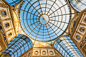 Milan,Lombardy,Italy The view of the dome of the Vittorio Emanuele gallery