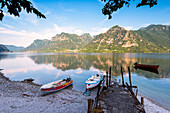 Landscape of Idro lake, Brescia province in Italy, Lombardy district, Europe.