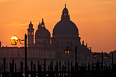 Santa Maria della Salute church at sunset. Venice, Veneto, Italy.