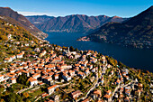View on the city of Rovenna and Como Lake, Cernobbio, Province of Como, Lombardy, Italy