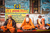 Sadhus (Indian Holy Men) in Varanasi, Uttar Pradesh, India, Asia