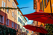Bunte Straßen von Bologna, Emilia Romania, Italien, Europa