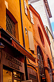 Typical Bolognia façade, Bologna, Emilia-Romagna, Italy, Europe