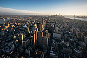 ONE World Trade Center, Flatiron Building, Statue of Liberty, view from viewing platform of Empire State Building, Manhattan, NYC, New York City, United States of America, USA, North America