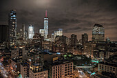 view from rooftop Bar over midnight Manhattan, NYC, New York City, United States of America, USA, North America