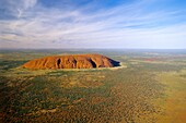 Australia, Northern Territory, Uluru Kata Tjuta National park, Ayers rock aerial view