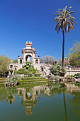 La Cascada, fountain with Quadriga de l'Auroa, architect Josep Fontsere, Parc de la Ciutadella, Barcelona, Catalonia, Spain, Europe
