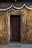 Painted walls in the old Sultan Palace, Gaoui, near N'Djamena, Chad, Africa