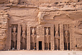 The small temple, dedicated to Nefertari and adorned with statues of the King and Queen, Abu Simbel, UNESCO World Heritage Site, Egypt, North Africa, Africa
